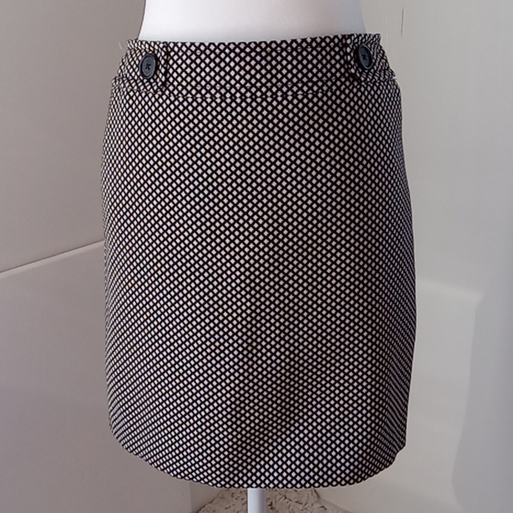 Ann Taylor Women's Casual Skirt Black White Size 2P